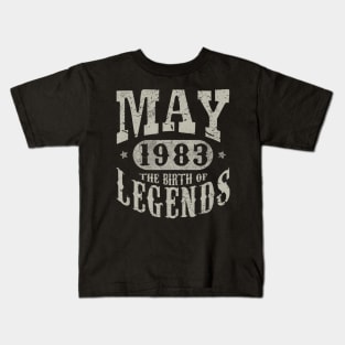 36 Years 36th Birthday May 1983 Birth of Legend Kids T-Shirt